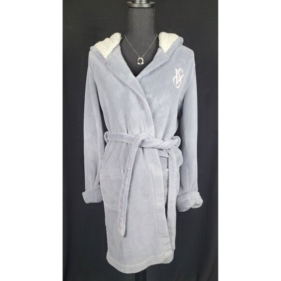Victoria's‎ Secret Bathrobe Grey Robe Soft Cozy Hooded VS S/P